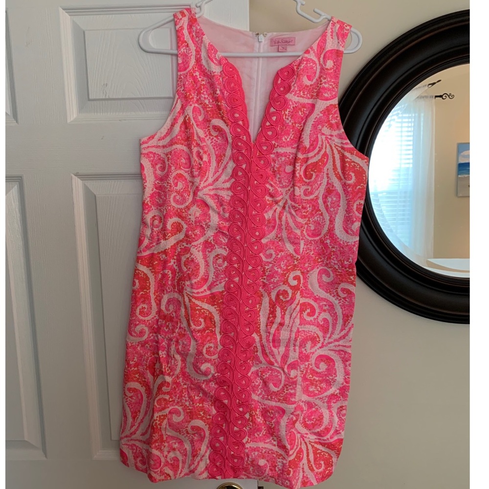Lilly Pulitzer Pink and White Shift Dress